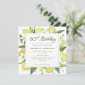 水彩のレモンリース 80歳の誕生日ブランチ 招待状 (スタンド正面)