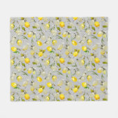 水彩のレモン19 フリースブランケット (正面(横))