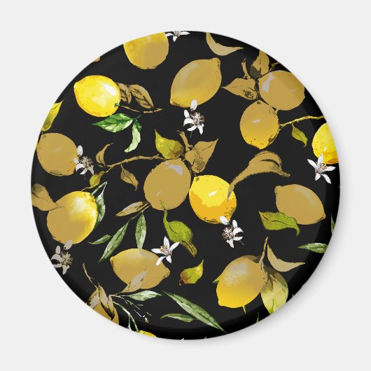 水彩のレモン31 マグネット (正面)