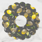 水彩のレモン34 ワイングラスタグ (正面)