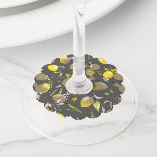 水彩のレモン34 ワイングラスタグ (クローズアップ)