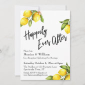 水彩のレモン　ハッピーエバーアフター タイポグラフィ 招待状 (正面)