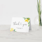 水彩のレモン ブライダルシャワー サンキューカード (正面)