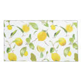 水彩のレモン＆リーフ2 枕カバー (裏面-左)