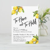水彩のレモン　持つことと保持すること タイポグラフィ 招待状 (スタンド正面)
