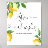 水彩のレモン　新婚夫婦へのアドバイスと願い ポスター (正面)