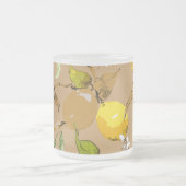水彩のレモン 33 フロストグラスマグカップ (中央)