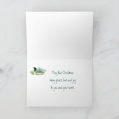 水彩のローンバードとクリスマスの願い シーズンカード (内部)