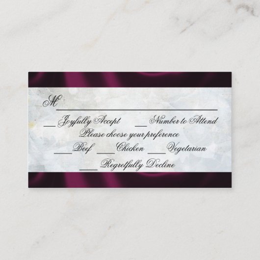 水彩のワイルドフラワーとパープルのリボン枠 エンクロージャーカード (裏面)