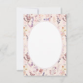 水彩のワイルドフラワーと本の山のウェディングシャワーのカード サンキューカード (裏面)