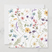 水彩のワイルドフラワーガール 1歳の誕生日 サンキューカード (裏面)