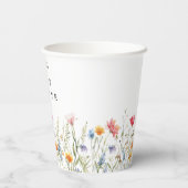 水彩のワイルドフラワーベビーシャワーペーパーカップ 紙コップ (裏面)