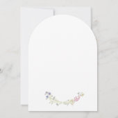 水彩のワイルドフラワーモノグラムクレストベイビーシャワー 招待状 (裏面)