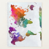 水彩のワールドマップ プランナー手帳 (正面)