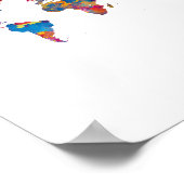 水彩のワールドマップ ポスター (角)