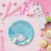 水彩の人魚のうろこ　誕生日パーティー　カスタム ペーパープレート (パーティー)