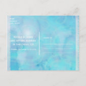 水彩の人魚の鱗パーティー・セーブ・ザ・デート 案内ポストカード (裏面)