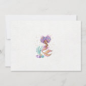 水彩の人魚姫のベビーシャワー 招待状 (裏面)