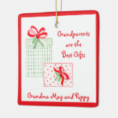 水彩の休日PERSONALIZE最高の祖父母 セラミックオーナメント (左)
