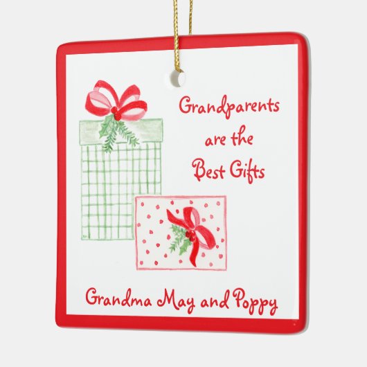 水彩の休日PERSONALIZE最高の祖父母 セラミックオーナメント (左)