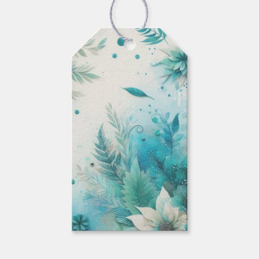 水彩の儚い贈り物タグ ギフトタグ (正面)