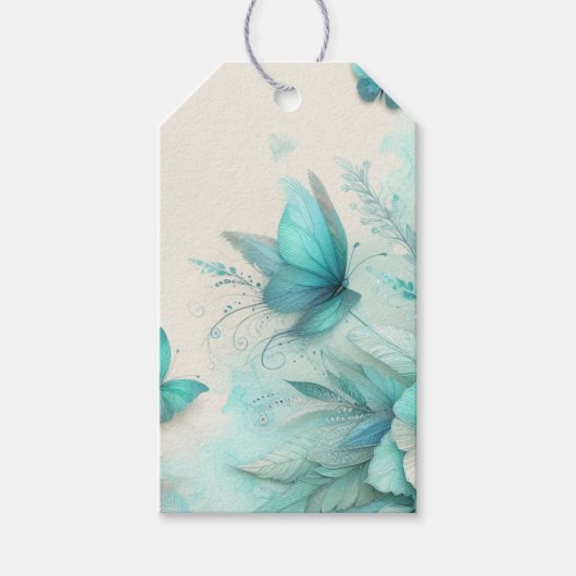 水彩の儚い贈り物タグ ギフトタグ (正面)