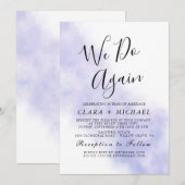 水彩の優しい青 | ブルー "私たちもう一度" 婚約更新の誓い 招待状 (正面/裏面)