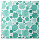 水彩の円 – ターコイズセラミックタイル タイル (正面)