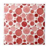 水彩の円 - 赤い陶器のタイル タイル (正面)