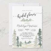 水彩の冒険　森の松の木　ブライダルシャワー 招待状 (正面)