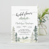 水彩の冒険　森の松の木　ブライダルシャワー 招待状 (スタンド正面)