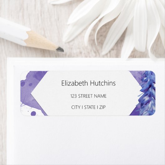 水彩の冬のシーンで深い紫の色調 ラベル (インサイチュ)