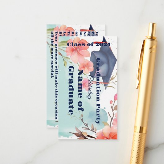 水彩の卒業発表 エンクロージャーカード (正面/裏面インサイチュ)