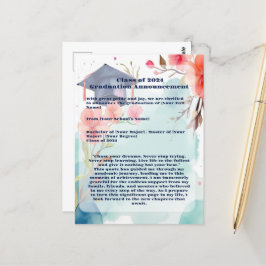 水彩の卒業発表 ポストカード