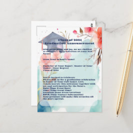 水彩の卒業発表 ポストカード