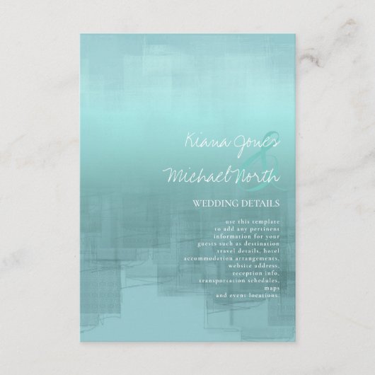 水彩の反射 詳細 ティール ID774 エンクロージャーカード (正面)