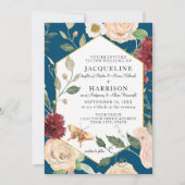 水彩の国花コーラルローズバタフライ 招待状 (正面)