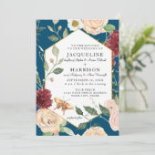 水彩の国花コーラルローズバタフライ 招待状 (スタンド正面)