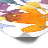 水彩の夏の草花シームレスなパターン ポスター (角)