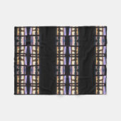 水彩の夕焼け フリースブランケット (正面(横))