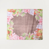 水彩の多肉植物の背景 タペストリー (正面(横))