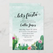 水彩の多肉植物フィエスタシャワー招待状 招待状 (正面/裏面)
