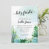 水彩の多肉植物フィエスタシャワー招待状 招待状 (スタンド正面)