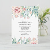 水彩の多肉植物女子会。水生植物 招待状 (スタンド正面)