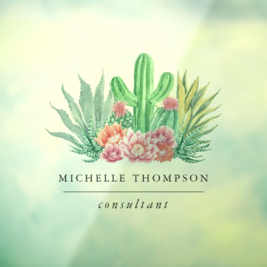 水彩の多肉植物 ウィンドウサイン (シート3)