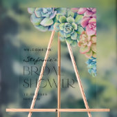 水彩の多肉植物 サマーブライダルシャワーウェルカム アクリルサイン (ニュートラル)