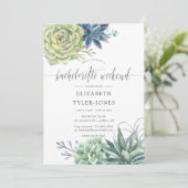 水彩の多肉植物 バチェロレッテウィークエンドの予定 招待状 (スタンド正面)