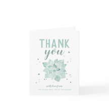 水彩の多肉植物　フューチャー・ミセス　ありがとう　折りたたみ