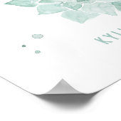 水彩の多肉植物 愛を育て ウェディングサイン ポスター (角)