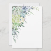 水彩の多肉植物 砂漠 50歳の誕生日 招待状 (裏面)